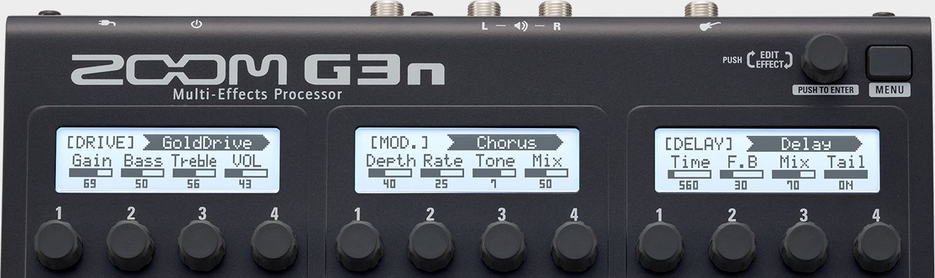 大評判[美品] ZOOM G3n 合計70種以上のエフェクトを搭載/多彩なフットスイッチで操作性抜群 [MH871] マルチエフェクター