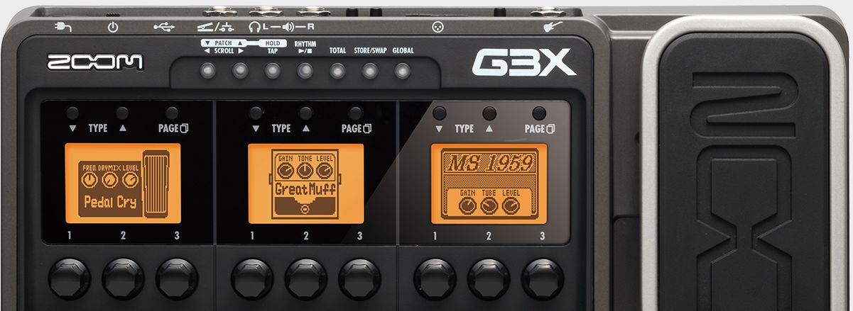 Zoom G3X Guitar Effects & Amp Simulator with Expression Pedal - Top Half